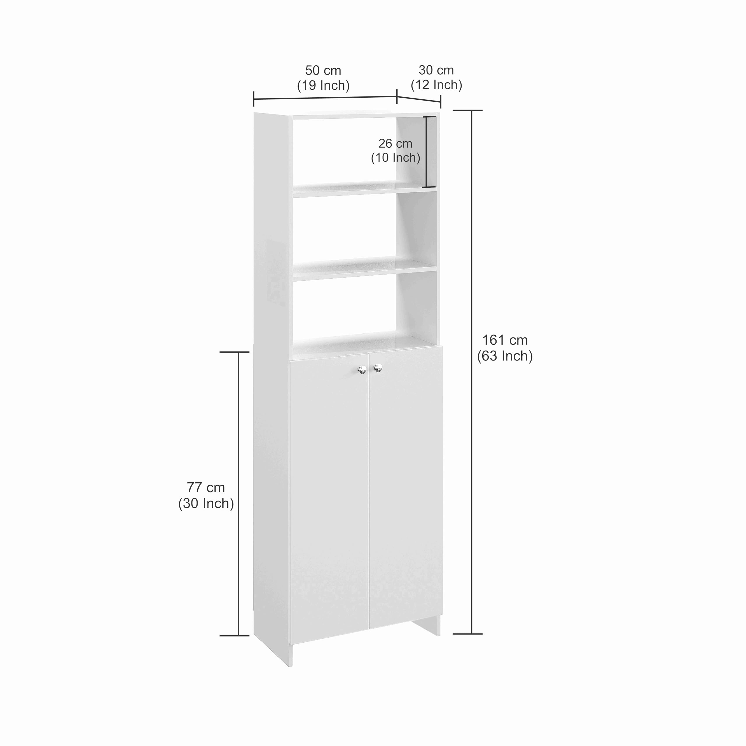 Aplent Engineered Wood Bookshelf with Doors (Wenge & White)