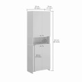 Vault Tall Wooden Bookshelf with 2-Door Cabinet & 3 Open Shelves (Wenge & White) - rear_view