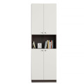 Vault Tall Wooden Bookshelf with 2-Door Cabinet & 3 Open Shelves (Wenge & White) - right_view