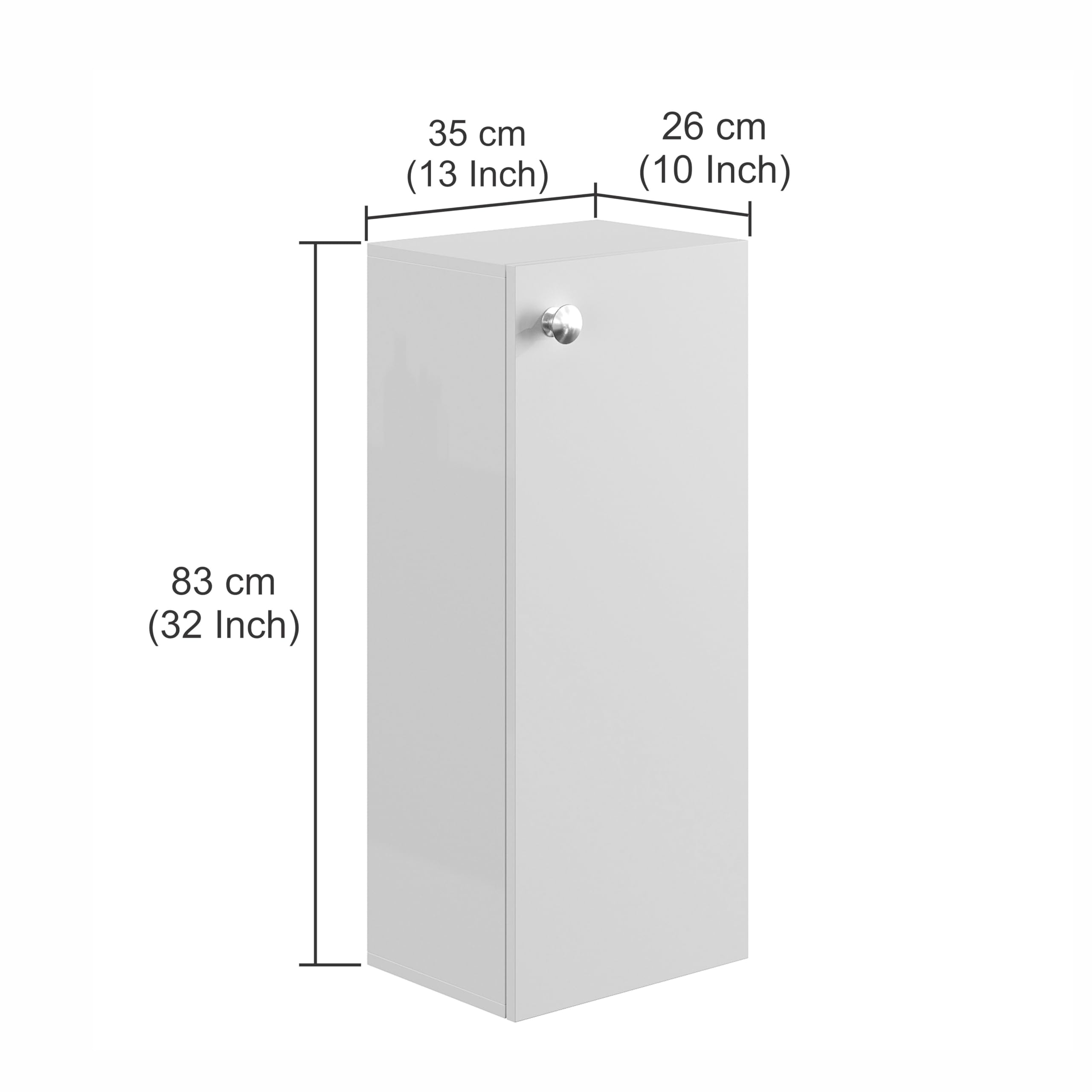 Marbin Modern Engineered Wood Bathroom Storage Cabinet with Door (Exotic Teak & White)