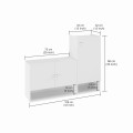 Sinala Engineered Wood Shoe Rack with Doors & Open Shelves (White) - rear_view