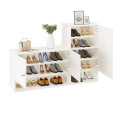 Sinala Engineered Wood Shoe Rack with Doors & Open Shelves (White) - right_view
