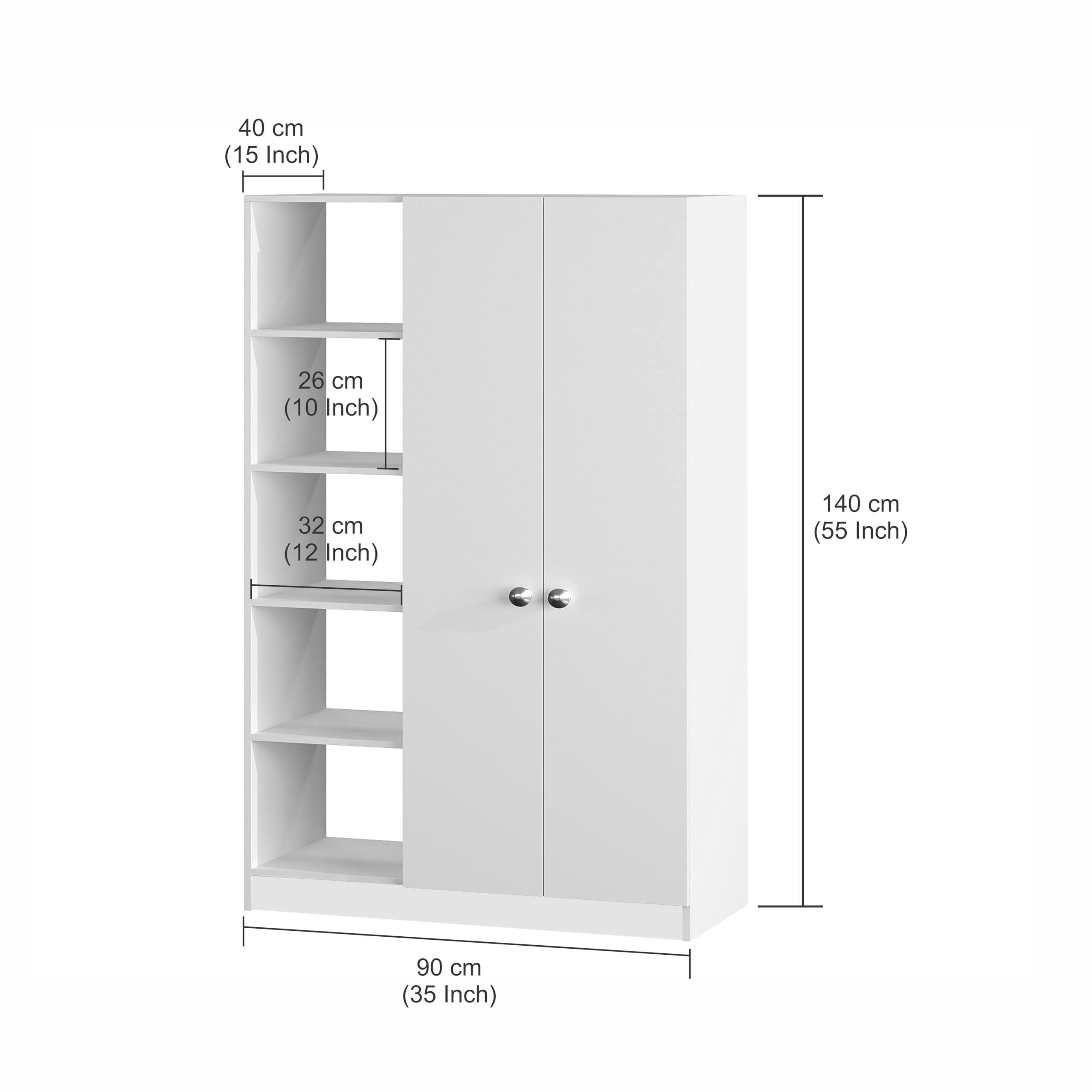 Elora Wardrobe for Kids (Wenge & White)