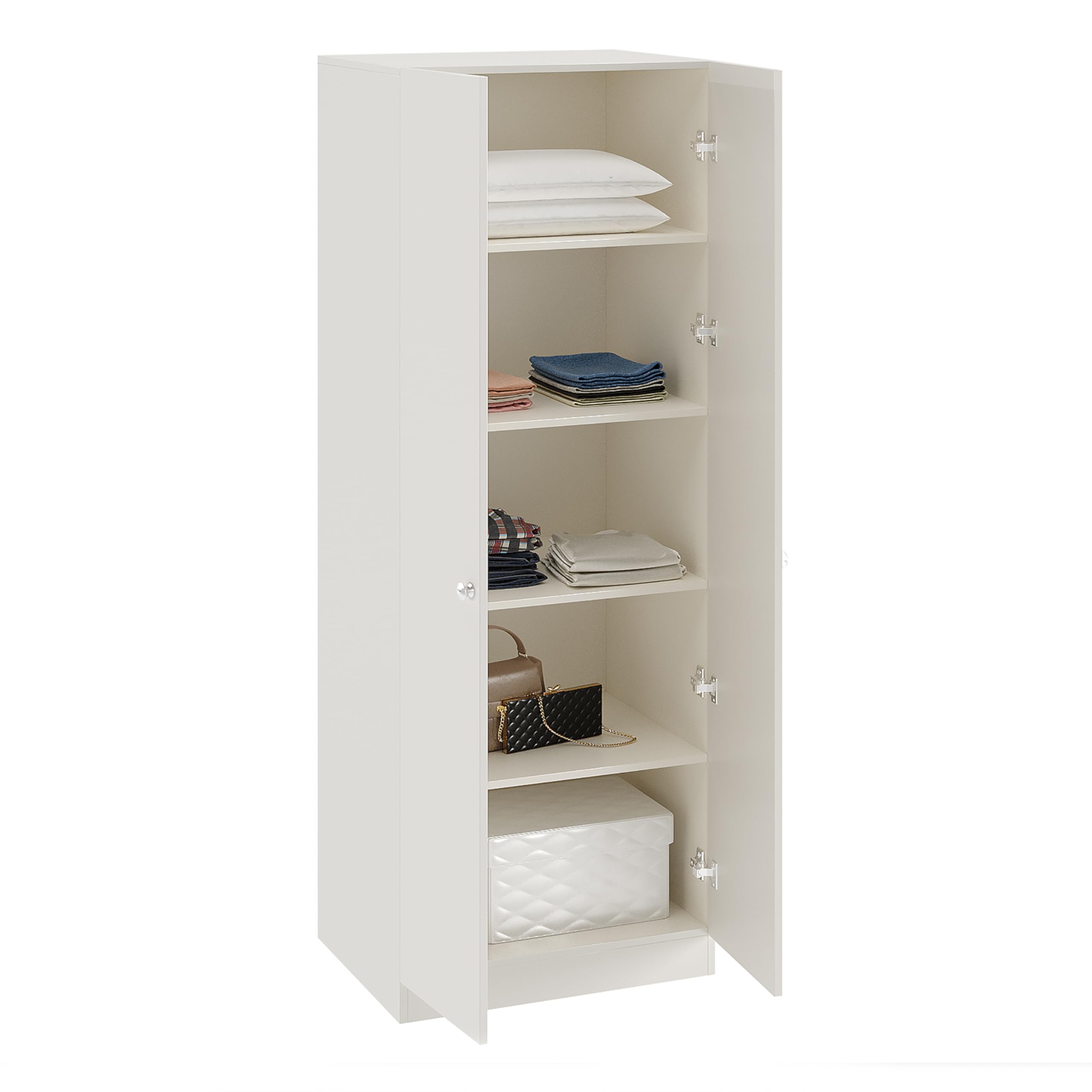 Fanciable Engineering Wood 2 Door Wardrobe Almirah for Clothes (White)