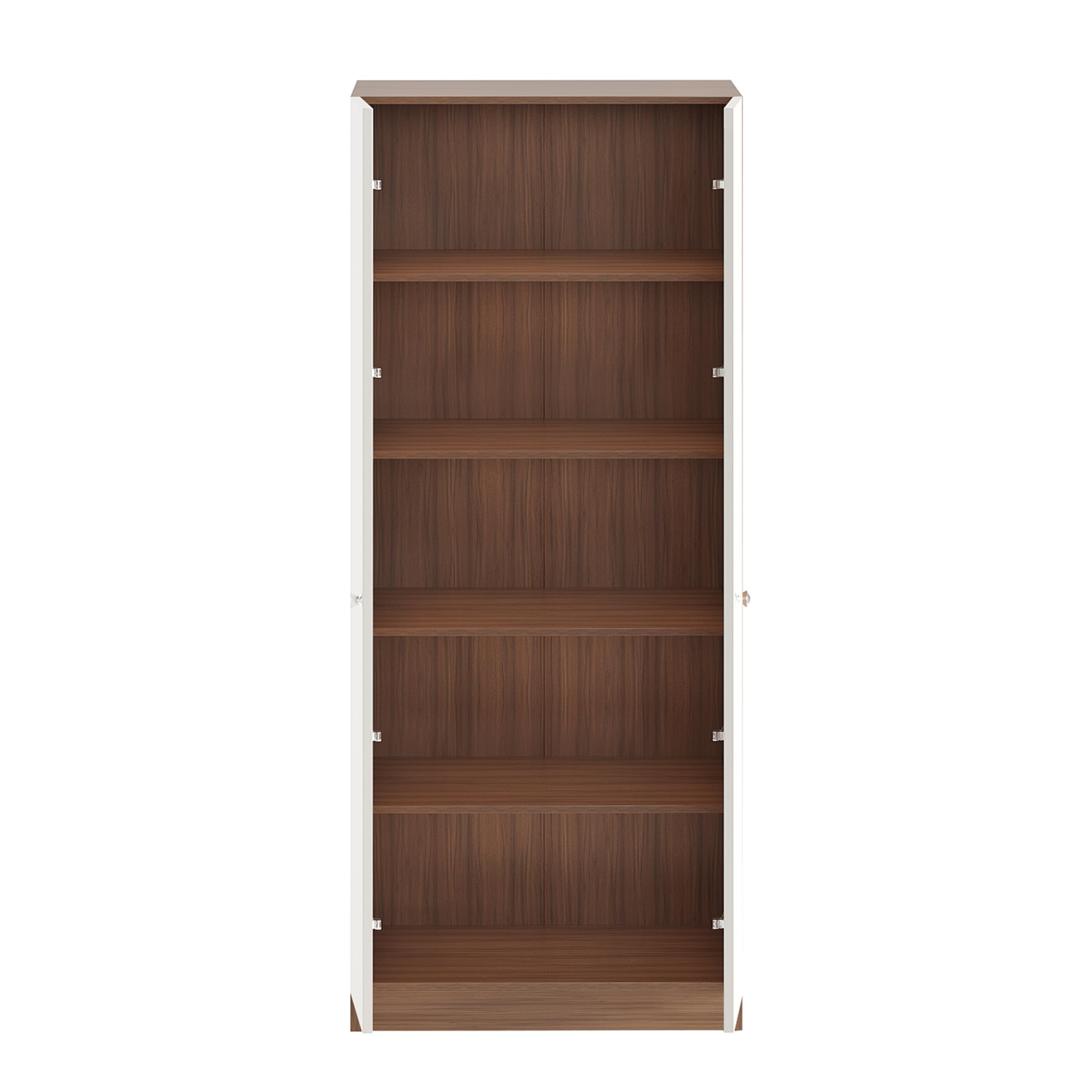 Fanciable Engineering Wood 2 Door Wardrobe Almirah for Clothes (Exotic Teak & White)