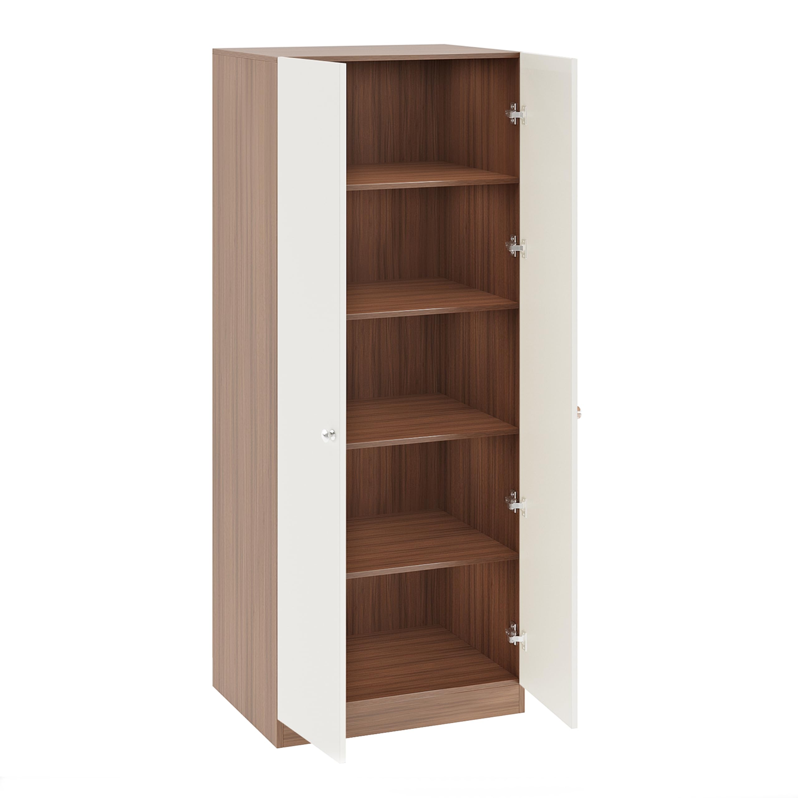 Fanciable Engineering Wood 2 Door Wardrobe Almirah for Clothes (Exotic Teak & White)