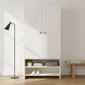 YSH Engineered Wood Wardrobe Almirah for Clothes with 2 Doors & Open Shoe Rack (White) - photo