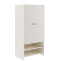 YSH Engineered Wood Wardrobe Almirah for Clothes with 2 Doors & Open Shoe Rack (White) - right_view