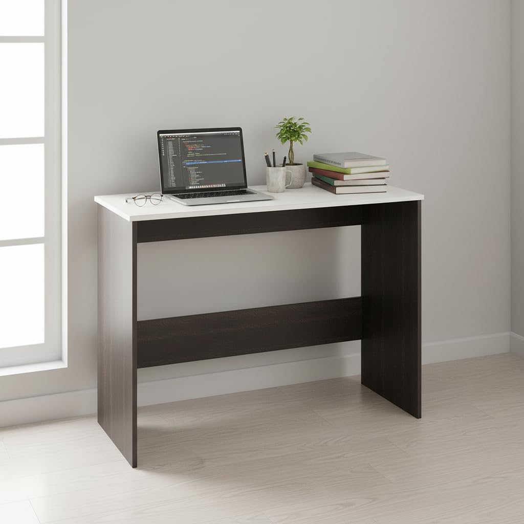 Boris Engineered Wood Study Table (Wenge & White)