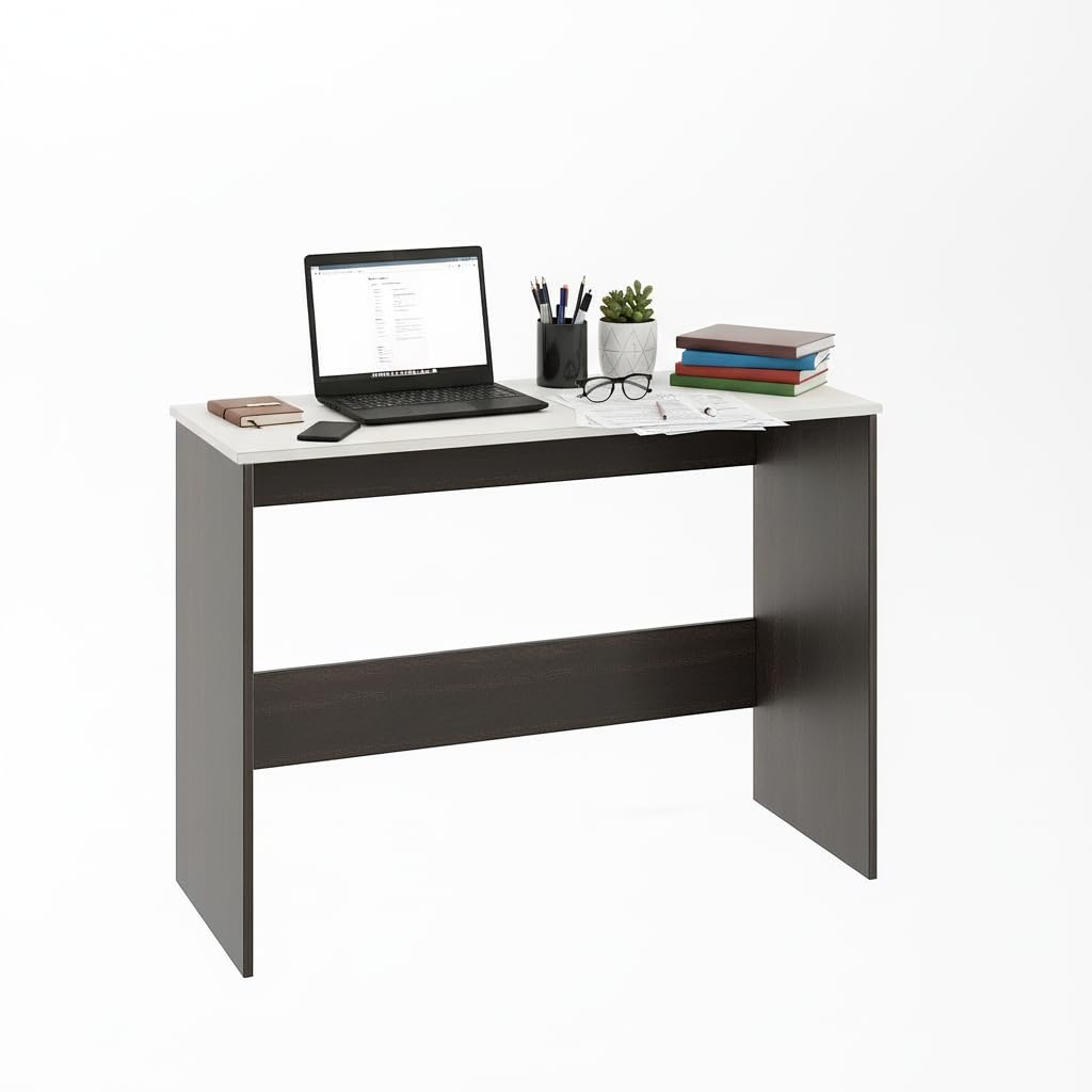 Boris Engineered Wood Study Table (Wenge & White)