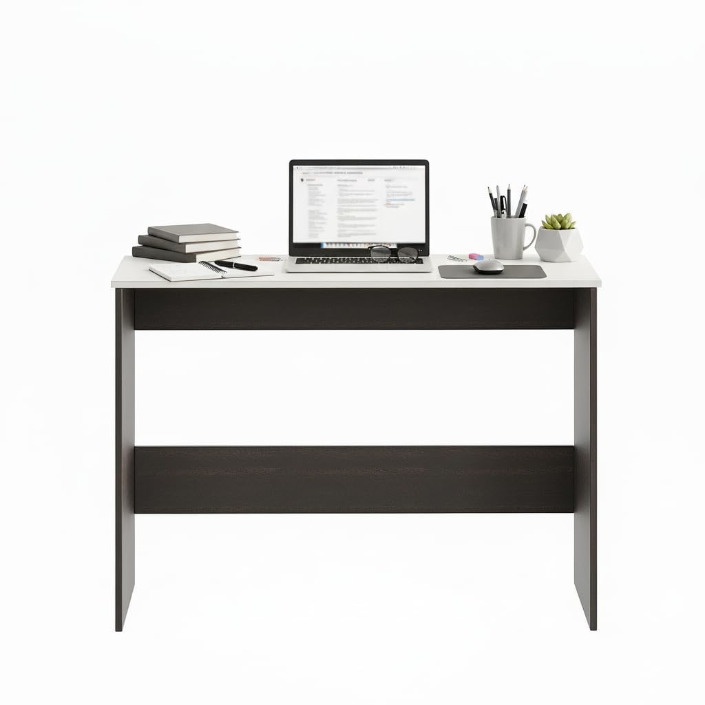 Boris Engineered Wood Study Table (Wenge & White)