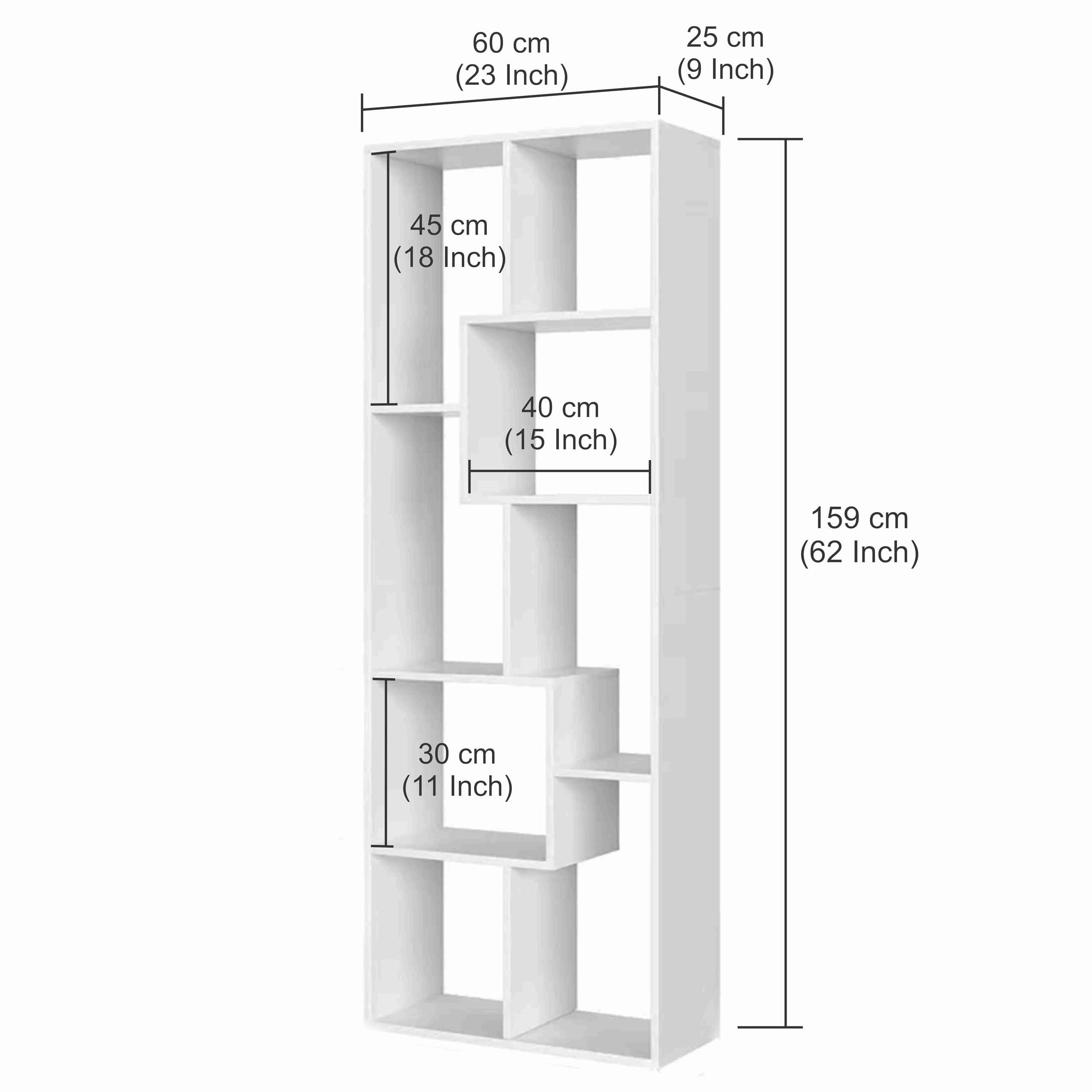 Medina 8 Tier Wooden Bookshelf for Home & Office | Engineered Wood Bookcase Storage Rack & Display Shelf (Exotic Teak)