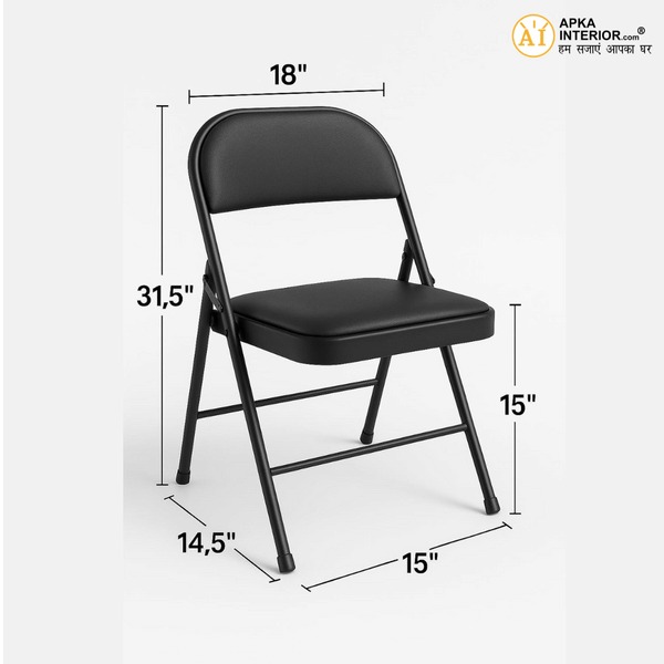 Heavy Duty Folding Chair with Padded Cushion Seat & Backrest