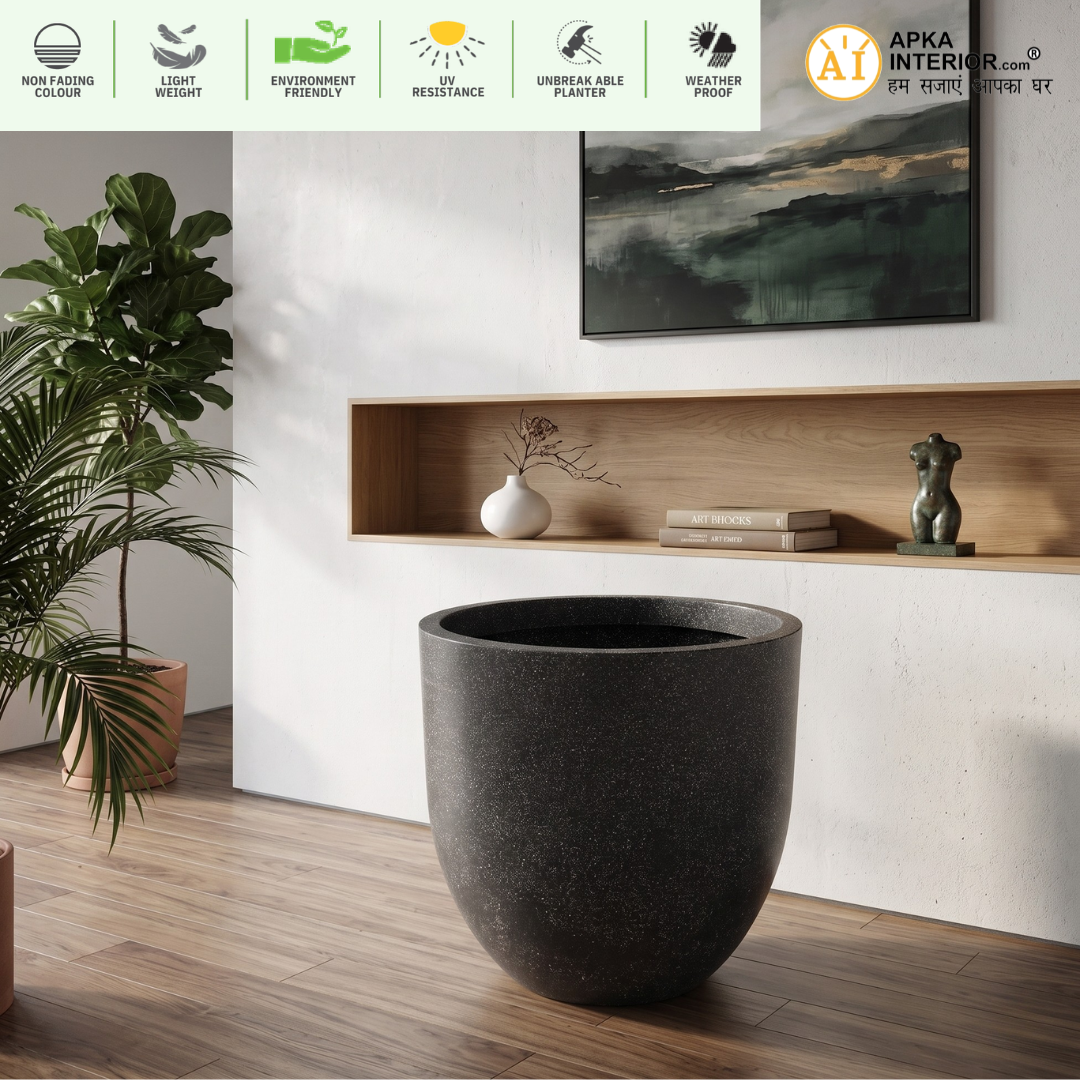 Pluto Pot with Bottom Tray (8x5x8) Inch