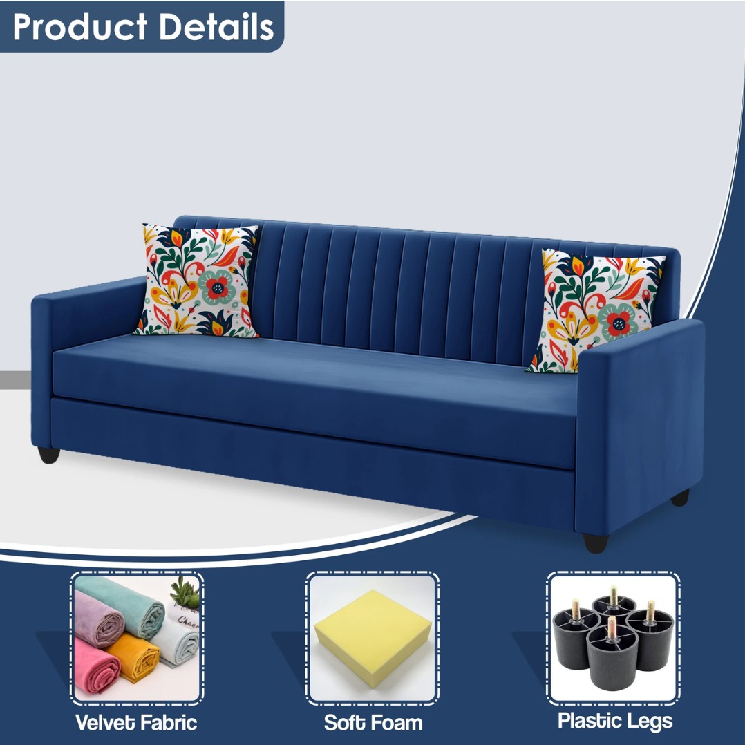 Athens Modern Fabric 3 Seater Sofa