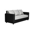 Tulip Black & Silver Fabric 3 Seater Sofa (70x30x32 Inch) - top_view