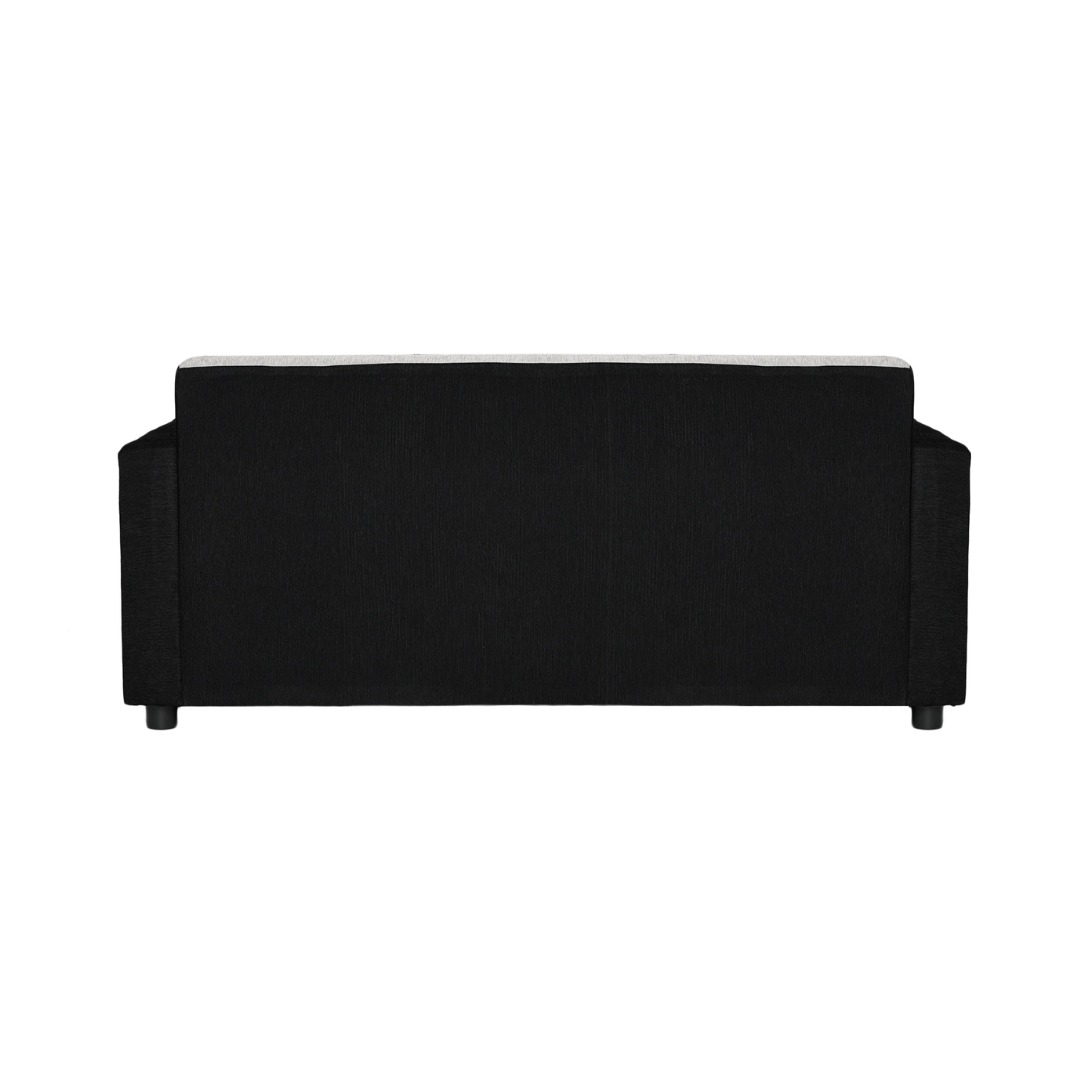 Tulip Black & Silver Fabric 3 Seater Sofa (70x30x32 Inch)