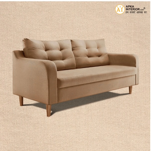 Apkainterior Ease Fabric 3 Seater Sofa (Finish Color - Latte) (71x32x34 Inches)