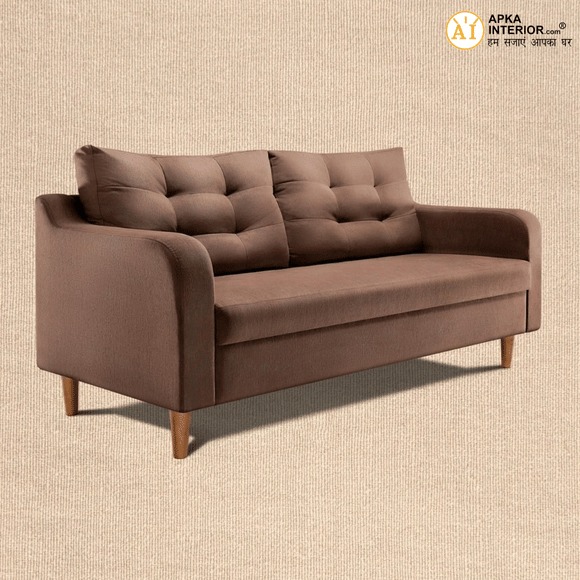 Ease Fabric 3 Seater Sofa (Finish Color - Cocoa Brown) (71x32x34 Inches)