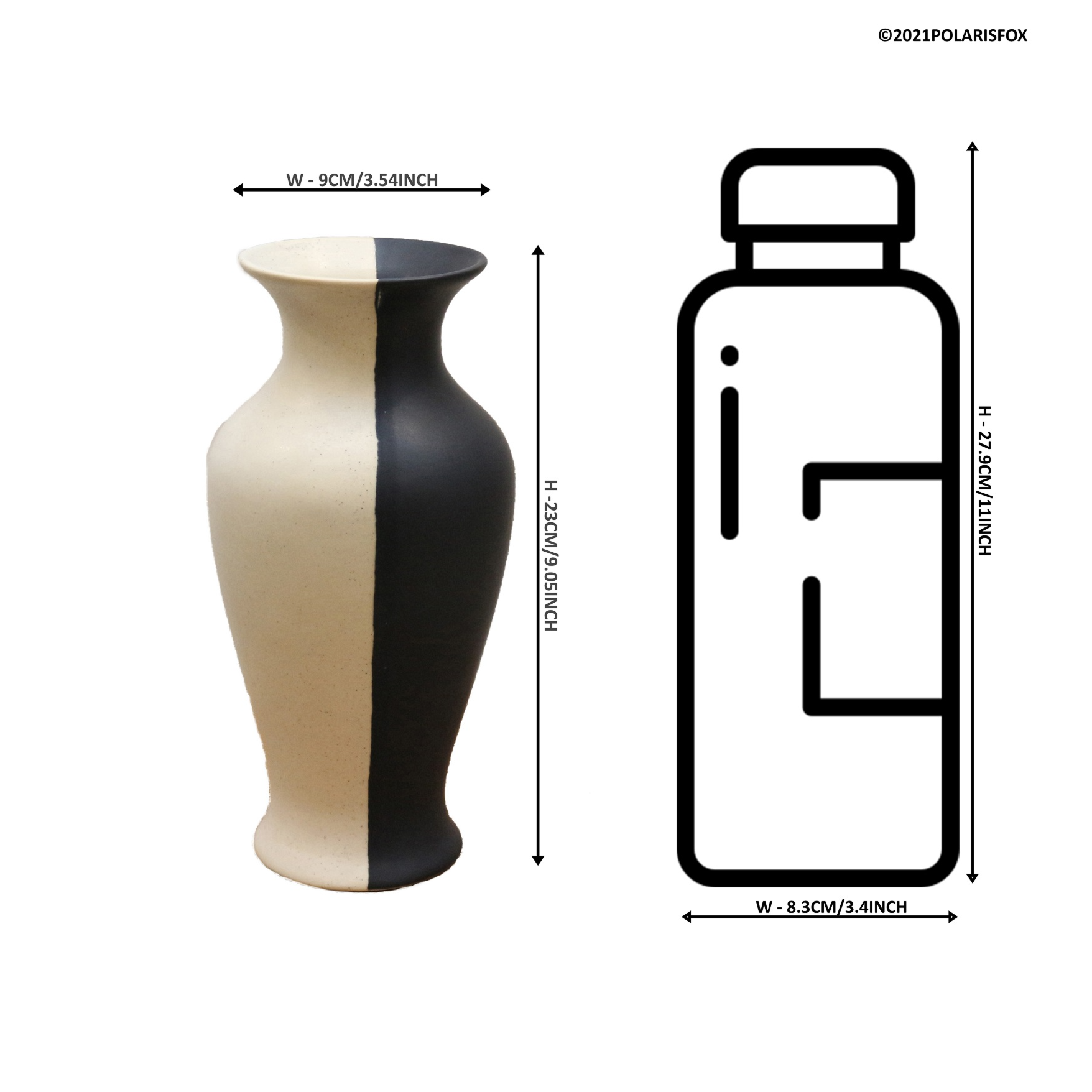 Ceramic Vase Matt Finish - rear_view