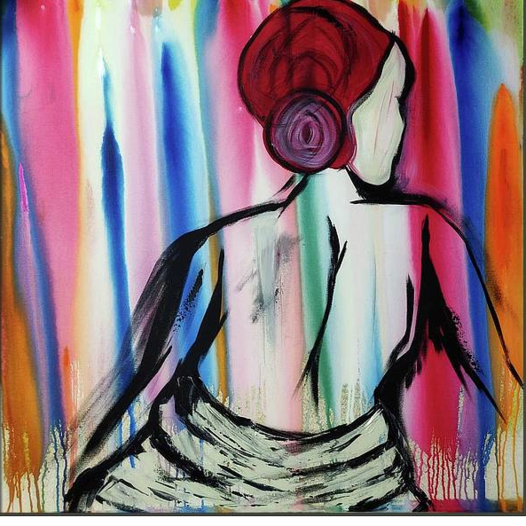 Charmer Women WALL Painting - rear_view