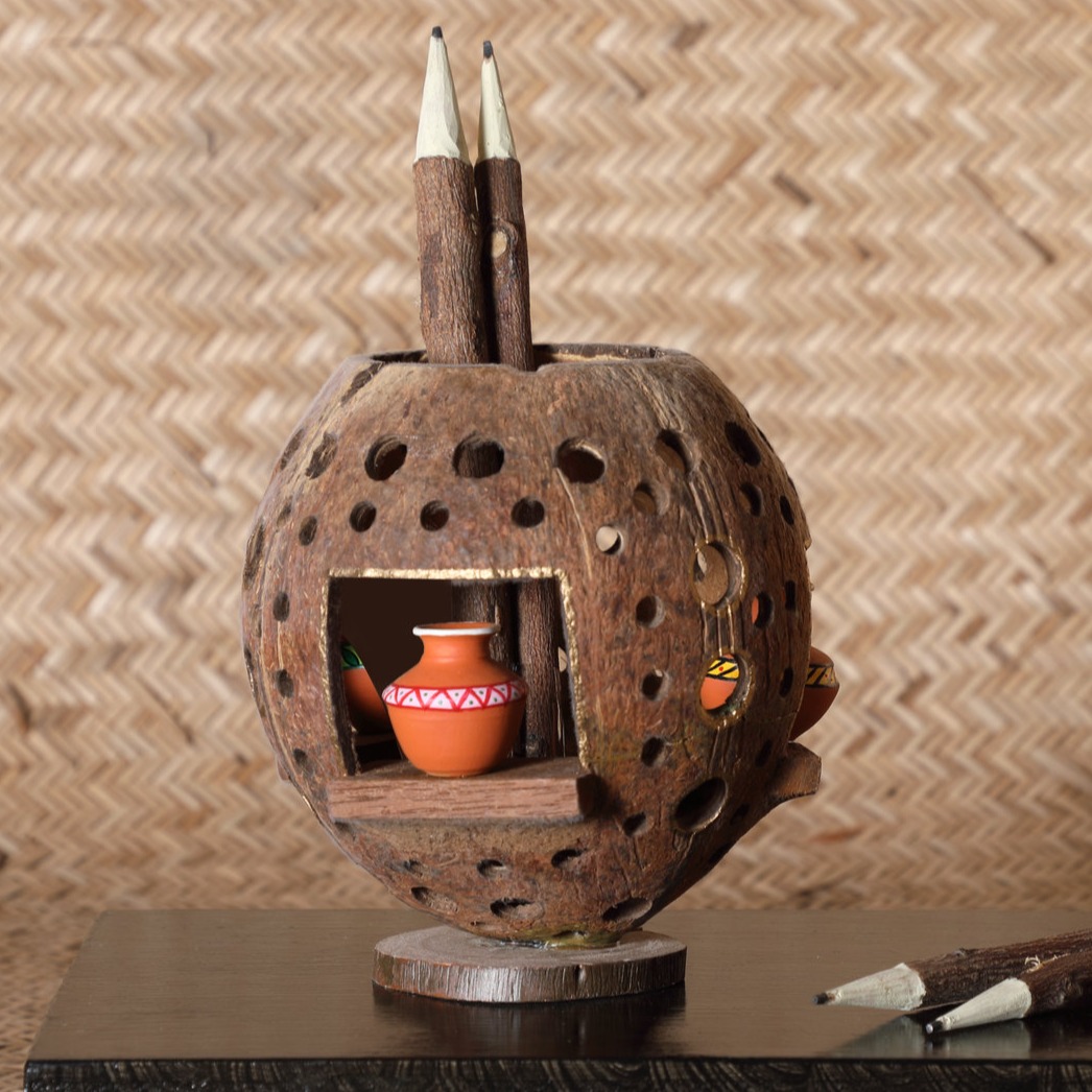 Coconut carvings Carriers:(POT) - left_view