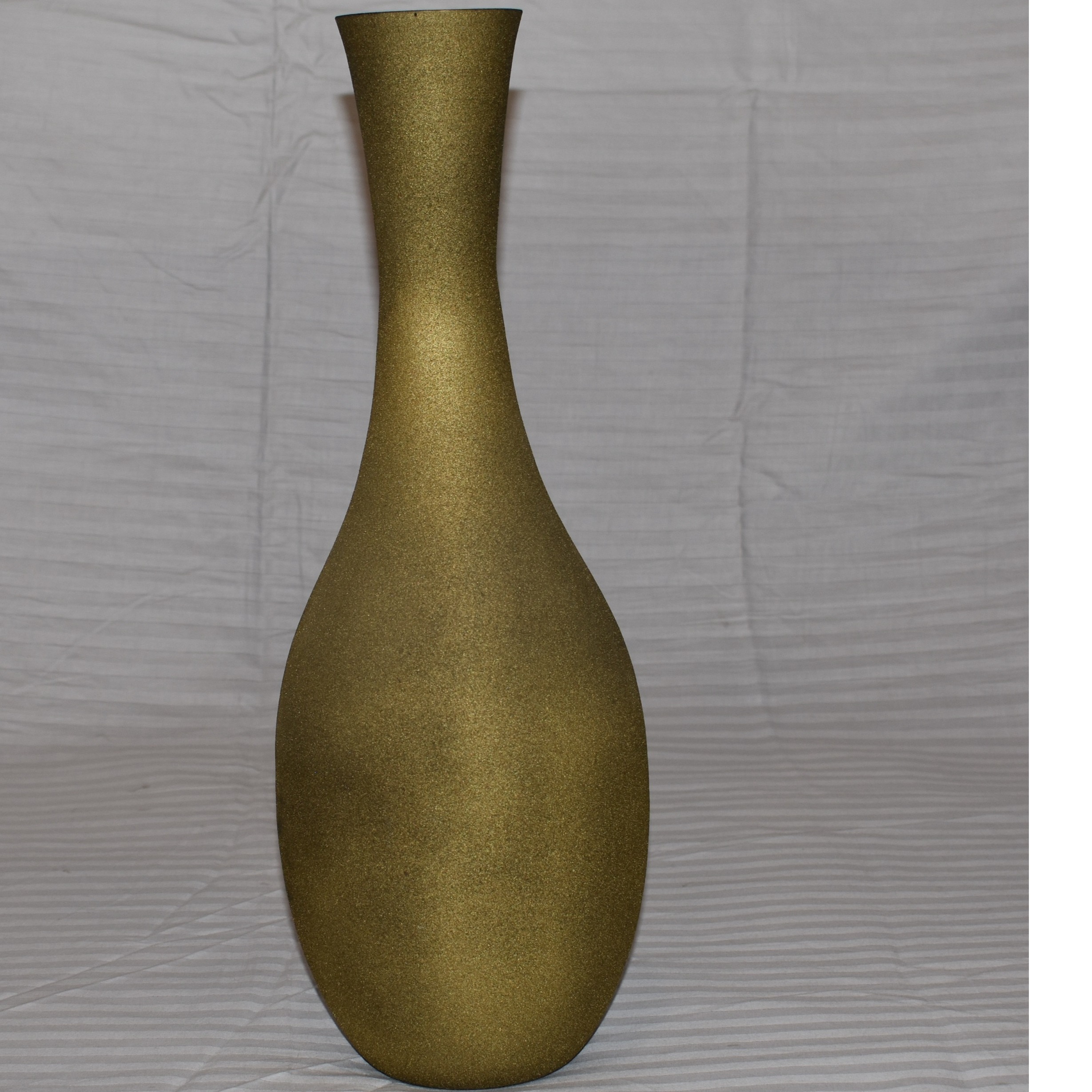 Golden Brown Metal Flower Vase - front_view