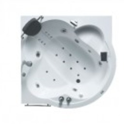 Luxury White Whirlpool Bathtub - front_view