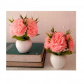 Artificial Triple Flower Plant for Home Decoration (Peech) - front_view