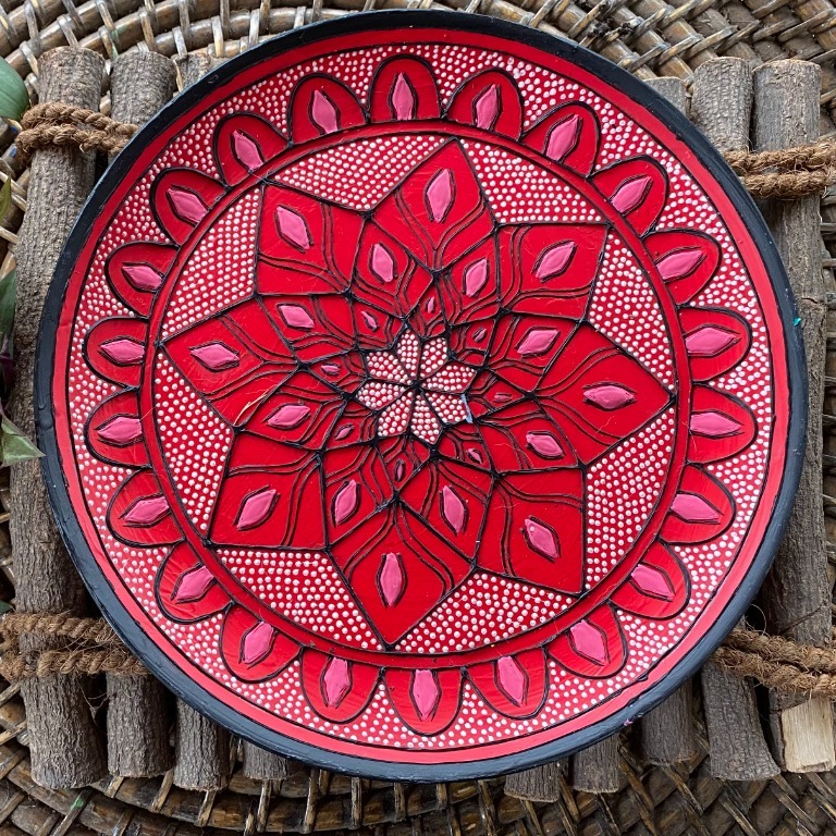 EARTHENWALLPLATES artificial wall plates Red and Pink combination - front_view