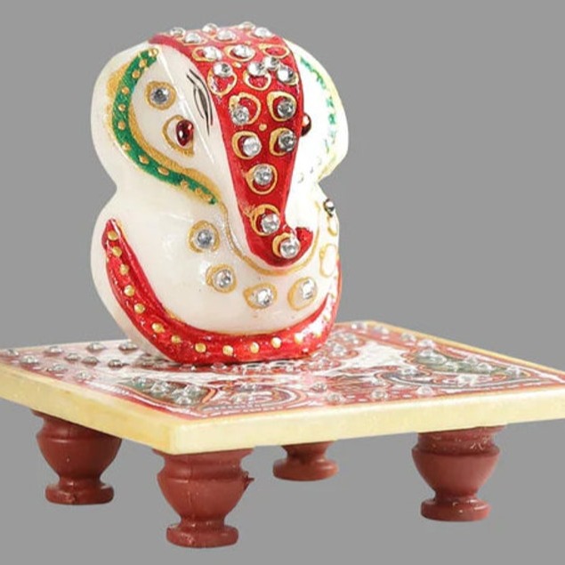 Marble Chowki Ganesha - left_view