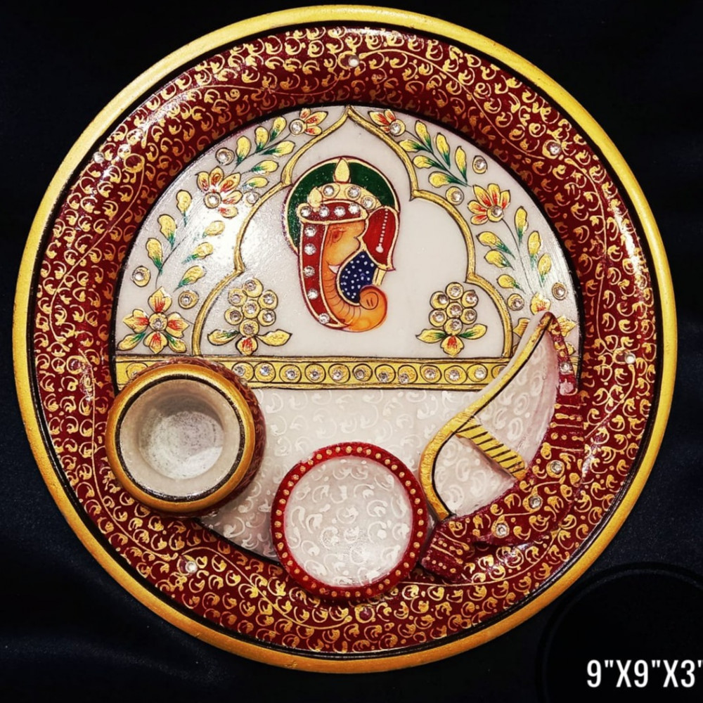 Ganesha Puja thali (Marble) - photo