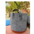 Fabric grow bags 8*8 round shape Light Grey set of 5 bags - photo