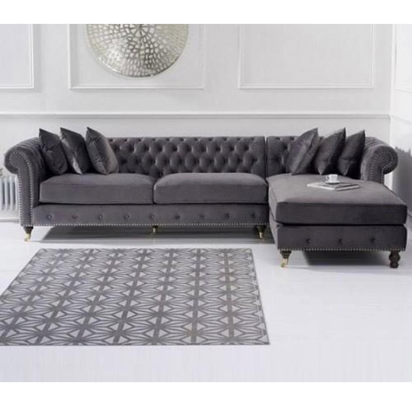 Monroe L Shaped King Size Grey Sofa