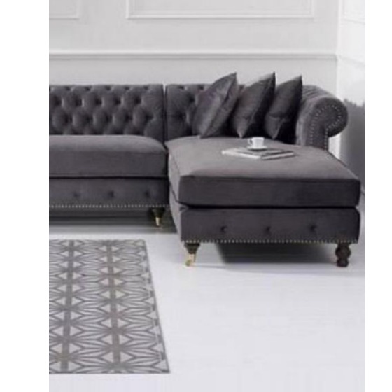 Monroe L Shaped King Size Grey Sofa