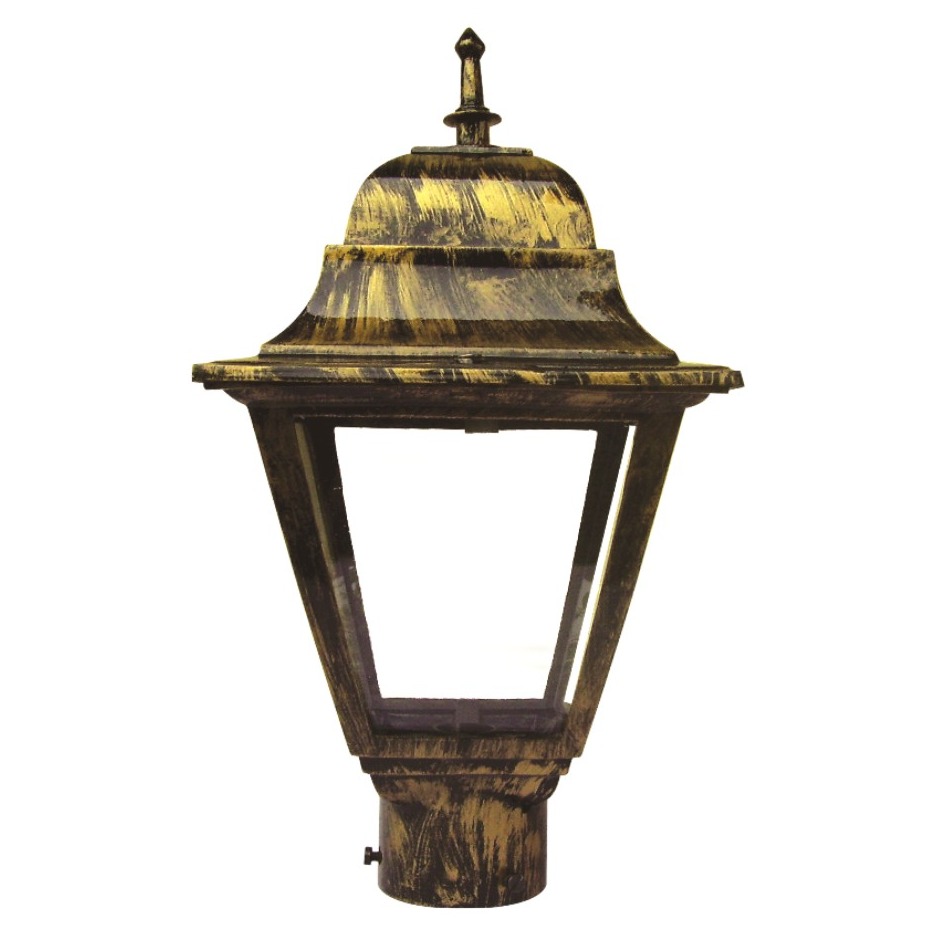 Cast Aluminium Post Gold Top Lamp
