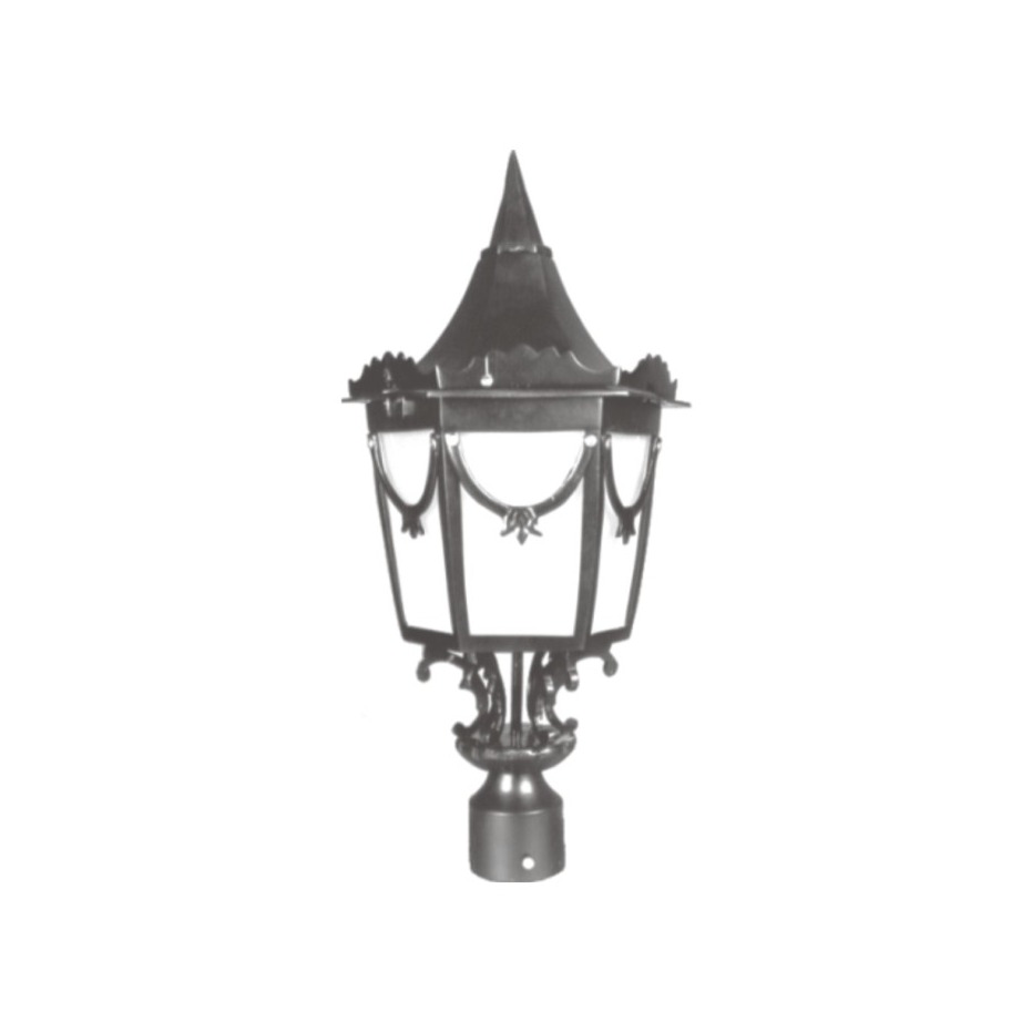Glass Traditional Outdoor Post Lantern Light