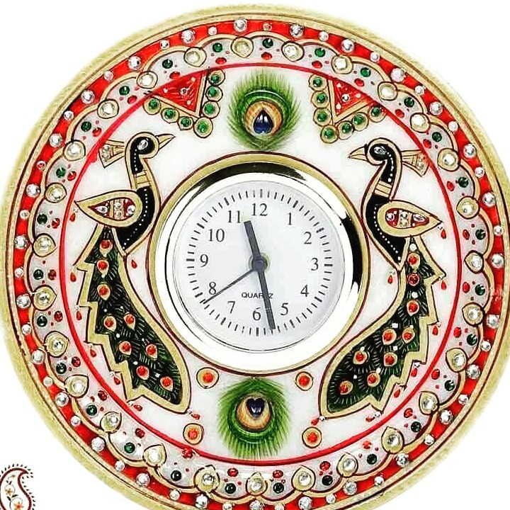 Peacock Marble Round Watch 2 - top_view