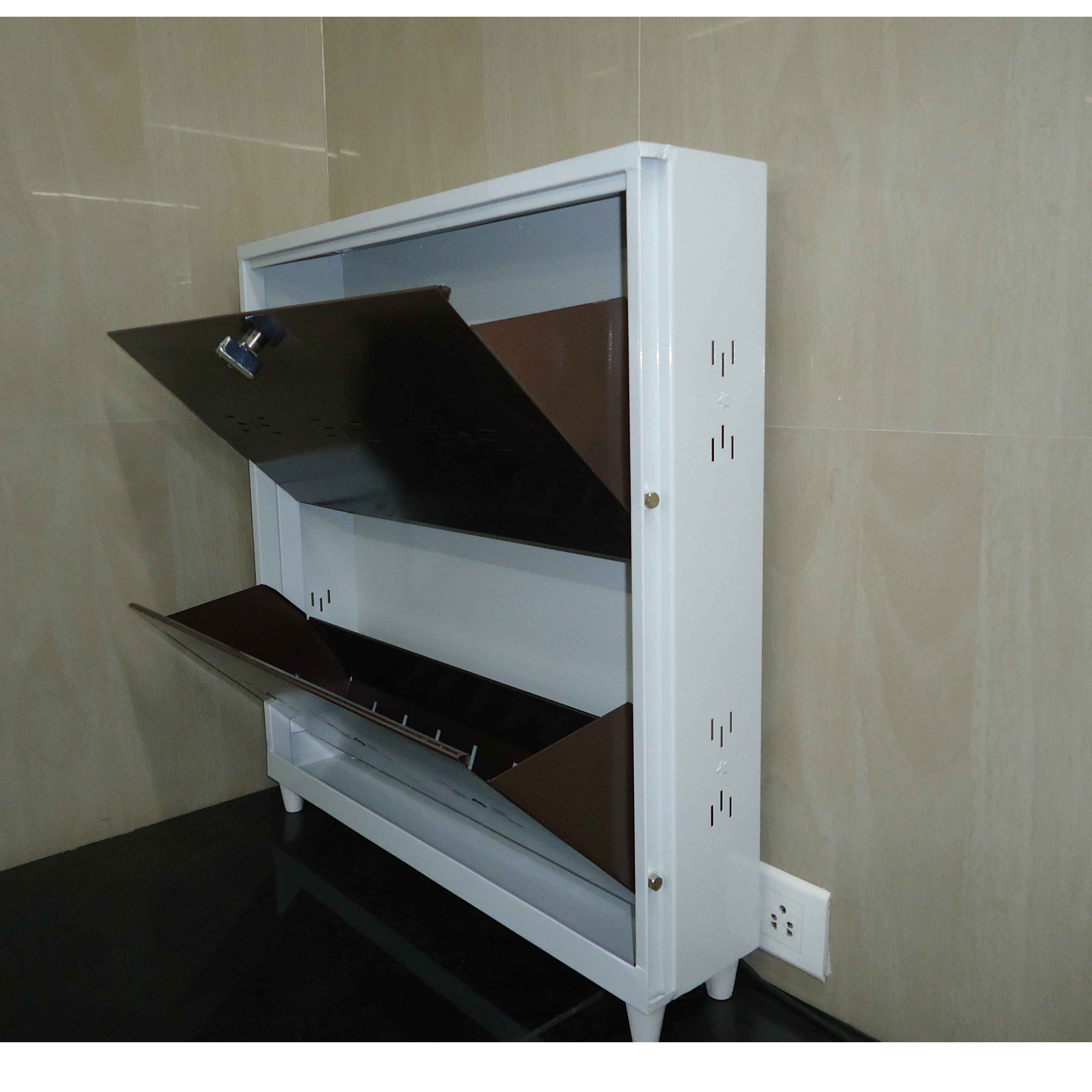 Wall Mounted Two Door Shoe Rack - front_view