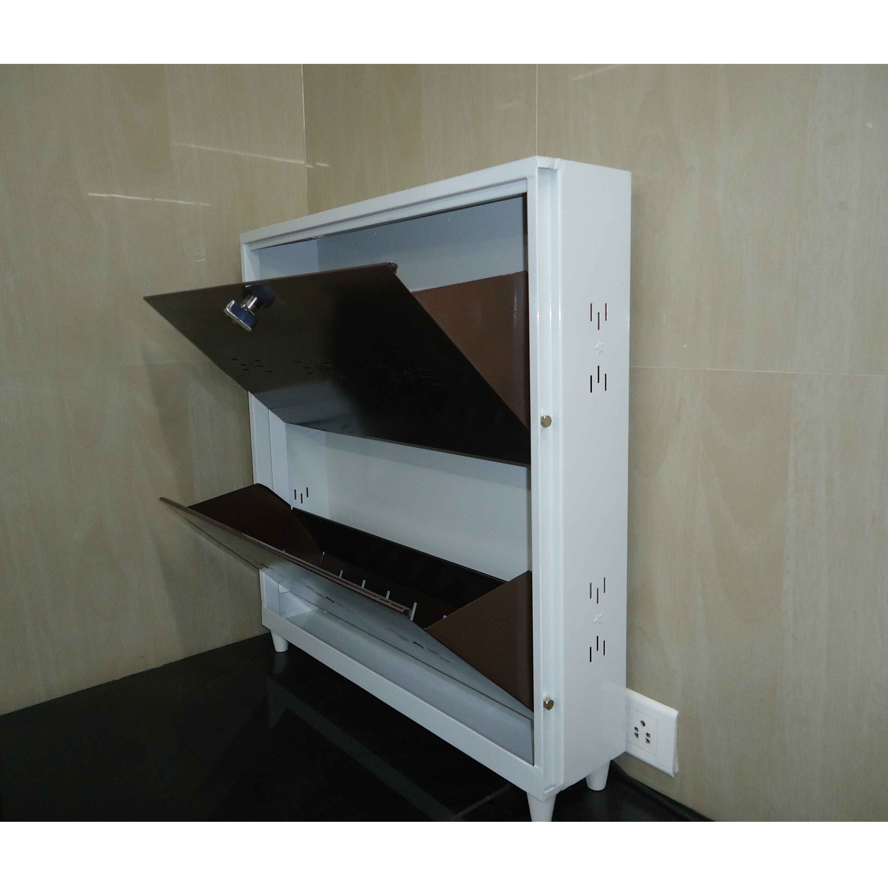 Wall Mounted Two Door Shoe Rack