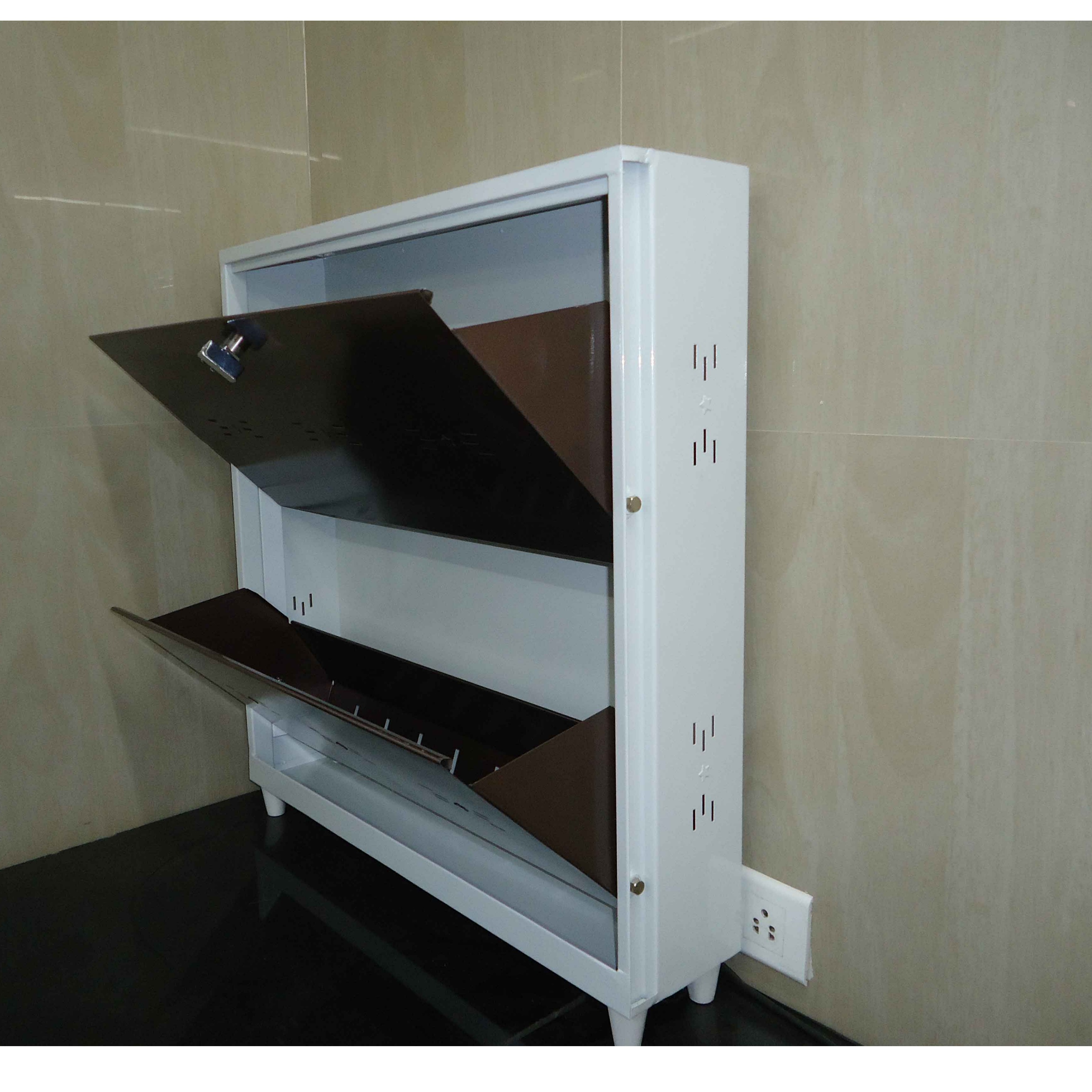 Wall Mounted Two Door Shoe Rack