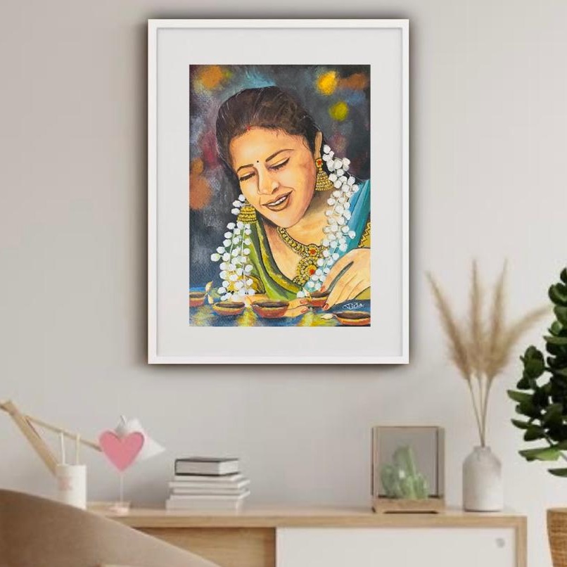 Real Art Lady Wall Painting