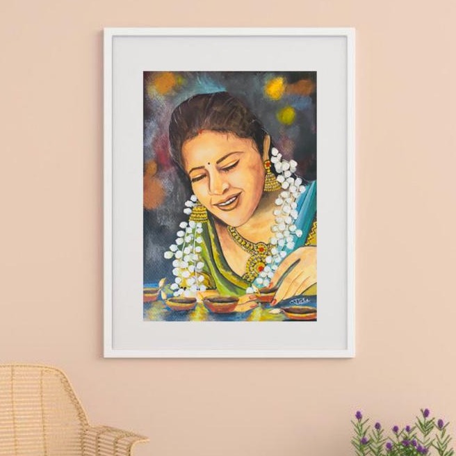 Real Art Lady Wall Painting