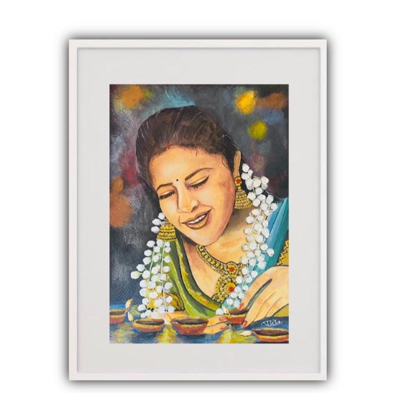Real Art Lady Wall Painting