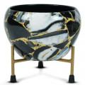 Black Marble Planter - left_view