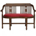 Aakruti Teak Wood 2 Seater Sofa In Red Colour - front_view
