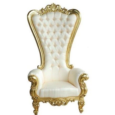 Maharaja Chair With Gold Finish High Back