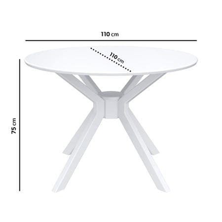 White Round Dining Table With 4 Mink Velvet Dining Chairs