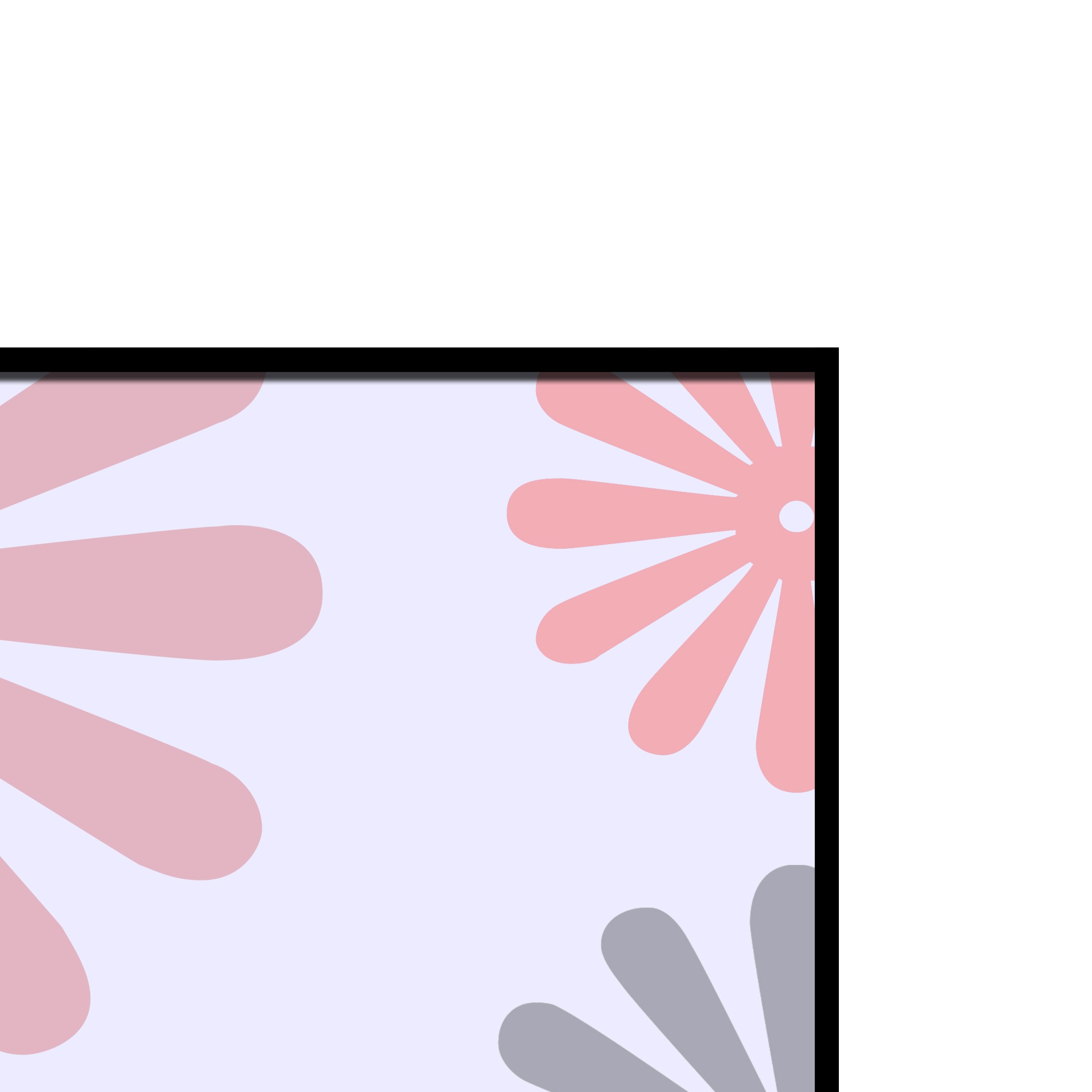 Floral Pattern Glass Framed Wall Poster Large Size - right_view