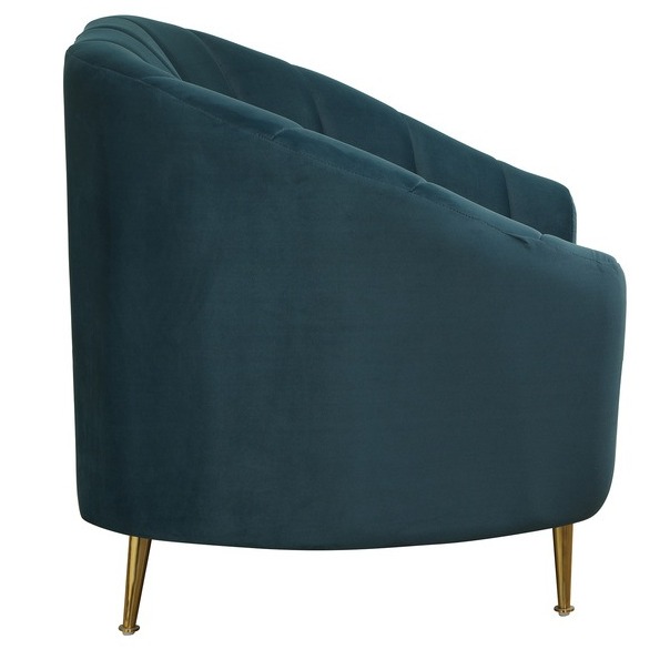 Nara Velvet Sofa In Teal Blue - top_view